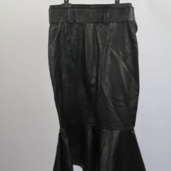 Women's HM Black Pencil Pleather Skirt Size 4 - Picture 9 of 14